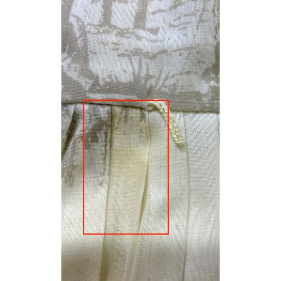 Vintage 1950s Toile Chinoiserie White Tan Fit Flare Princess Dress Size S - Picture 5 of 5